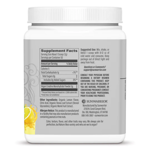 Sunwarrior 300g Lemon Active Creatine Monohydrate - Barbell Flex