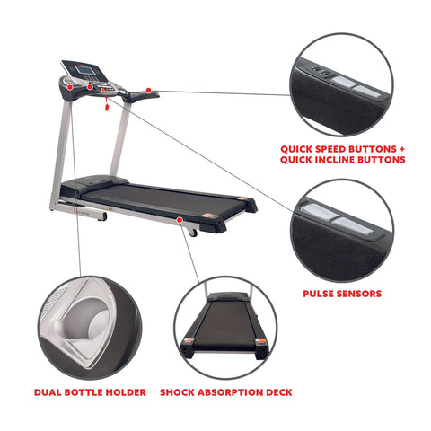 Image of Sunny Health & Fitness Energy Flex Motorized Treadmill - Barbell Flex
