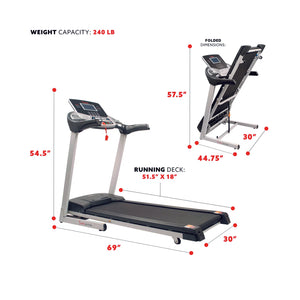 Sunny Health & Fitness Energy Flex Motorized Treadmill - Barbell Flex