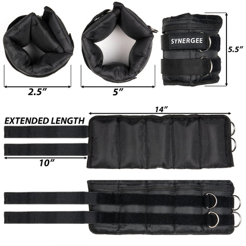 Synergee Adjustable Ankle/Wrist Weights - Barbell Flex