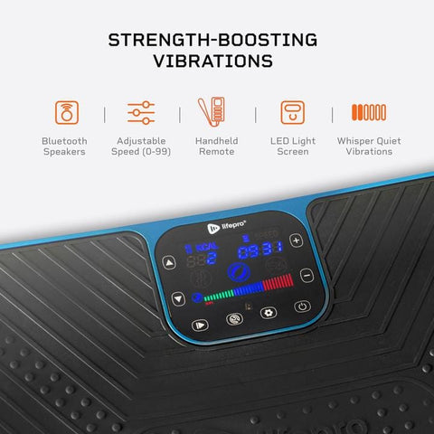 Image of LifePro Rumblex 4D Pro Vibration Plate Body Exercise Equipment Machine - Barbell Flex