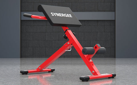 Image of Synergee Red Powder Coated Steel 7 Levels Roman Chair - Barbell Flex