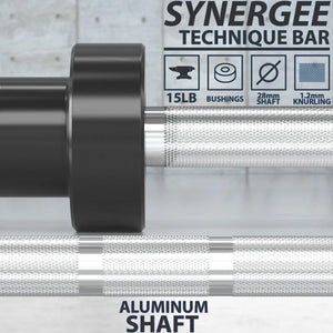 Synergee 200lb Weight Capacity 42K PSI Aluminum Technique Barbell - Barbell Flex