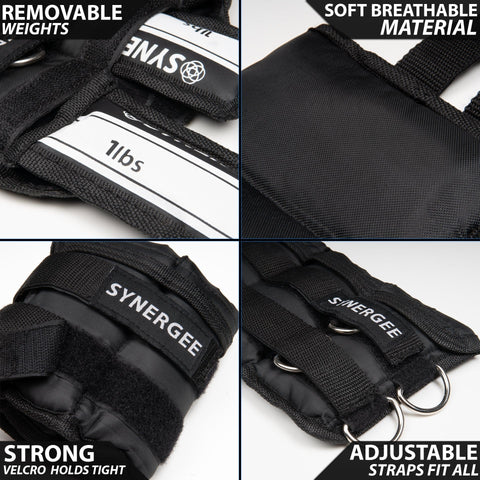 Synergee Adjustable Ankle/Wrist Weights - Barbell Flex
