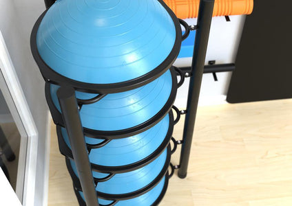 Synergee Steel BOSU Ball Free Standing Storage Rack - Barbell Flex