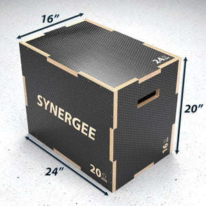 Synergee 450lbs Weight Capacity Non-Slip 3-in-1 Plywood Plyo Boxes - Barbell Flex