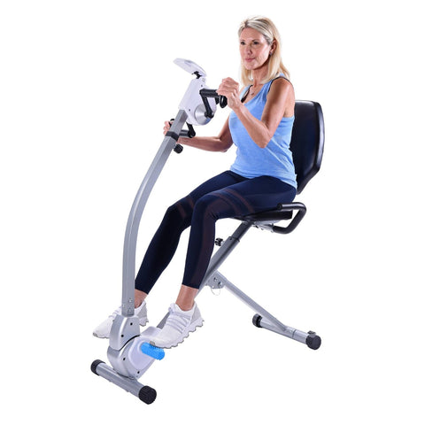 Image of Stamina Seated Upper Body Folding Frame Exercise Bike - Barbell Flex