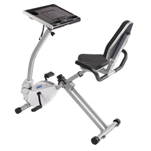 Stamina 2-in-1 Recumbent Cycling Workstation and Standing Desk - Barbell Flex