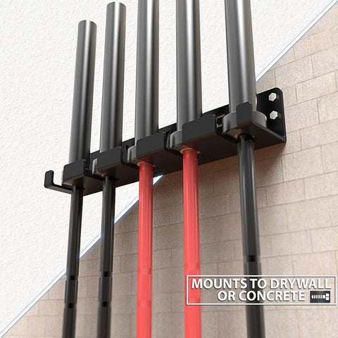 Image of Synergee Black Steel Vertical Barbell Wall-Peg Storage Racks - Barbell Flex