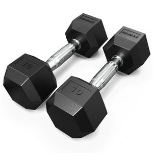 Synergee Rubber Hex High Quality Steel Cast Iron Dumbbells Pairs and Sets - Barbell Flex