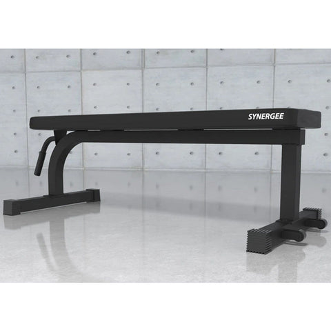 Image of Synergee 1000lb Weight Capacity 11-Gauge Steel Black Flat Bench Press - Barbell Flex