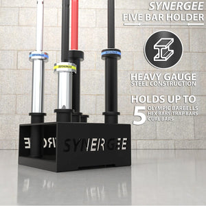 Synergee Sleek 5-Bars Holder Protective Storage Rack - Barbell Flex