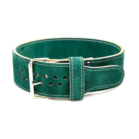 Image of General Leathercraft Pioneer Cut Power Lifting Belt Green Suede - Barbell Flex