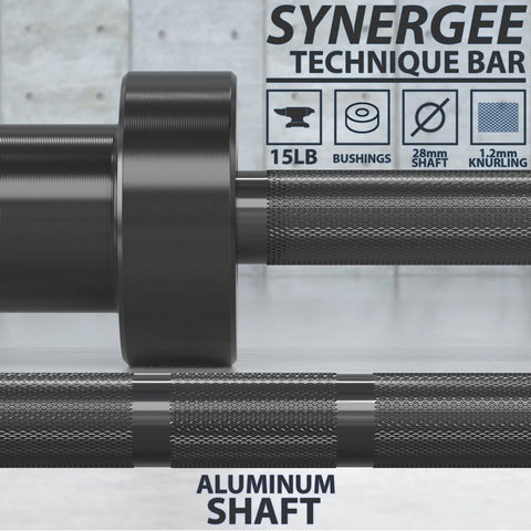 Image of Synergee 200lb Weight Capacity 42K PSI Aluminum Technique Barbell - Barbell Flex