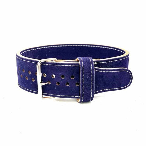 Image of General Leathercraft Pioneer Cut 13MM Thick Blue Suede Powerlifting Belt - Barbell Flex