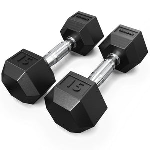 Synergee Rubber Hex High Quality Steel Cast Iron Dumbbells Pairs and Sets - Barbell Flex