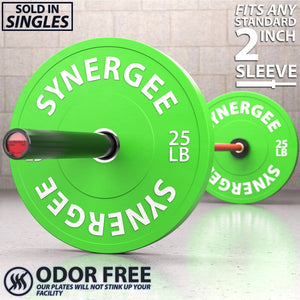 Synergee Multipurpose Rubber Polymer Color Bumper Plates - Barbell Flex