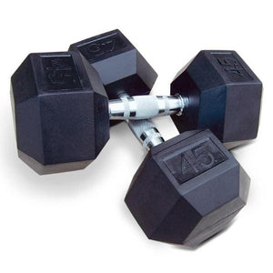 InTek Strength Premium Rubber Hex Dumbbell Weight Pairs and Sets - Barbell Flex