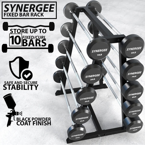 Image of Synergee 1100lb Weight Capacity Fixed Barbell Steel Storage Rack - Barbell Flex