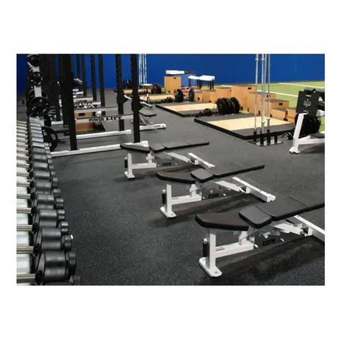 Image of TrafficMaster 25.7 sq. ft. Eco-Lock isometric Black Rubber Gym/Weight Room Flooring Tiles - Barbell Flex
