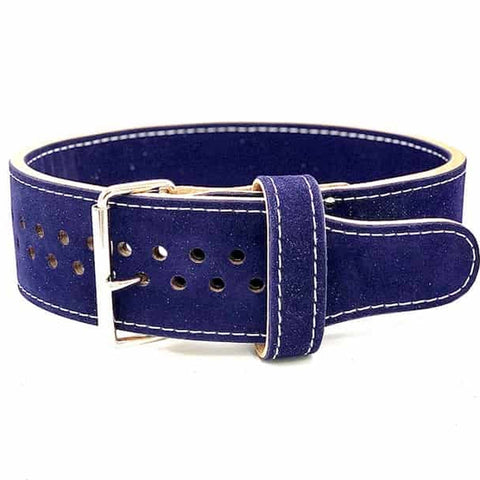 Image of General Leathercraft Pioneer Cut 13MM Thick Blue Suede Powerlifting Belt - Barbell Flex