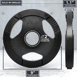 Synergee Multipurpose Black Cast Iron Single Weight Plates - Barbell Flex