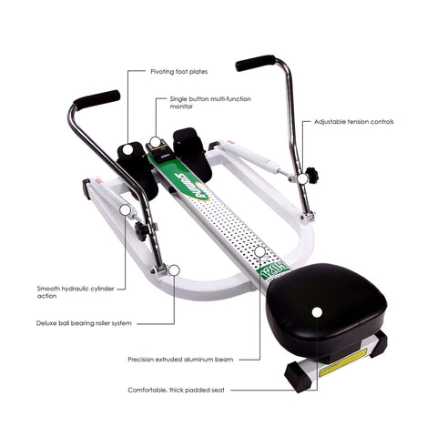 Image of Stamina 1205 Precision Hydraulic Compact Rowing Machine - Barbell Flex
