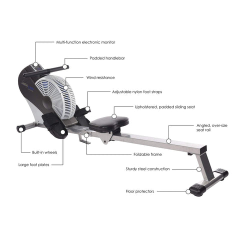 Image of Stamina ATS Air Rower 1399 Wind Resistance Rowing Machine - Barbell Flex