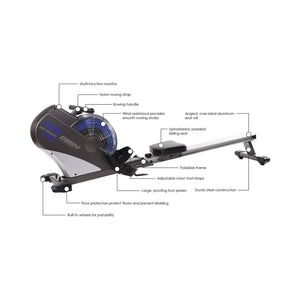 Stamina ATS Air Resistance Rower 1402 Rowing Machine - Barbell Flex