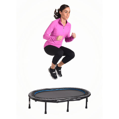 Image of Stamina Compact and Durable Oval Fitness Trampoline - Barbell Flex