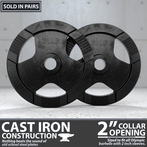 Image of Synergee Multipurpose Black Cast Iron Single Weight Plates - Barbell Flex