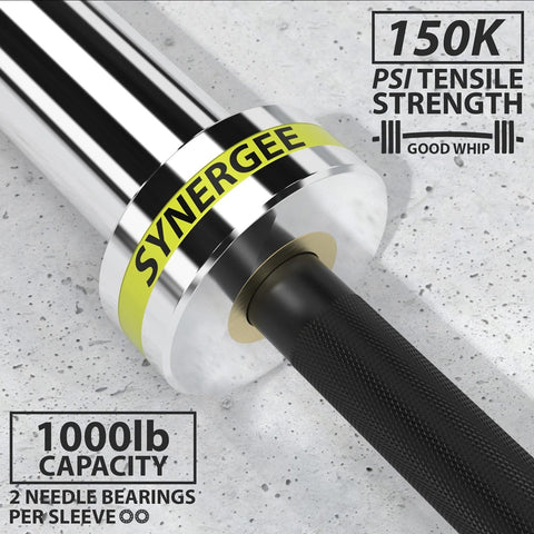 Image of Synergee 150K PSI High-Grade Steel Open Barbell - Barbell Flex
