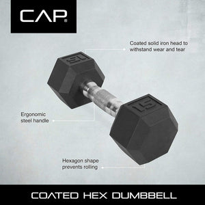 CAP Barbell Coated Hex Dumbbell With CT Handle - Barbell Flex
