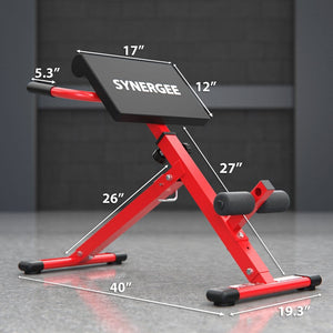 Synergee Red Powder Coated Steel 7 Levels Roman Chair - Barbell Flex