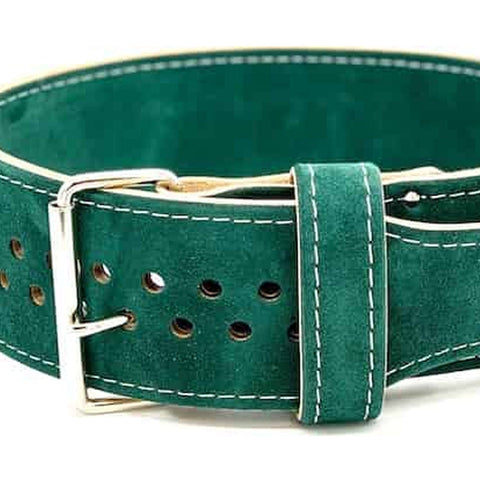 Image of General Leathercraft Pioneer Cut Power Lifting Belt Green Suede - Barbell Flex