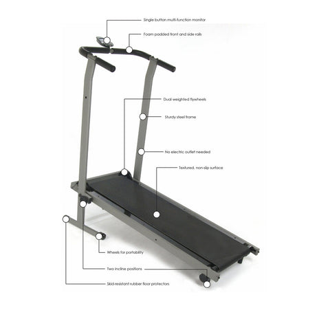 Stamina InMotion T900 Manual Dual Weighted Flywheels Treadmill - Barbell Flex