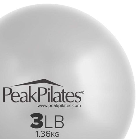 Image of Peak Pilates 3lb Silver Weighted Balls - Pair of 2 - Barbell Flex