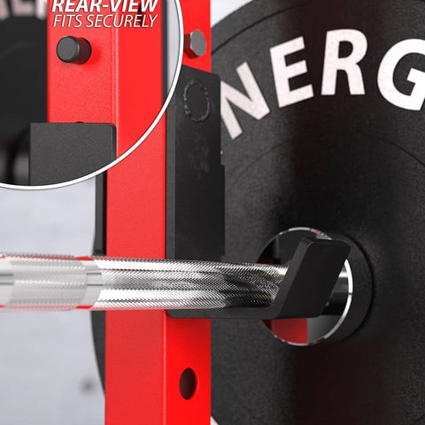 Image of Synergee Black Powder Coating Steel J-Cups - Barbell Flex