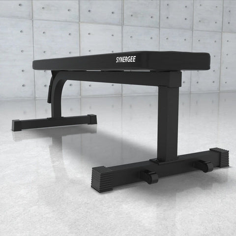 Image of Synergee 1000lb Weight Capacity 11-Gauge Steel Black Flat Bench Press - Barbell Flex