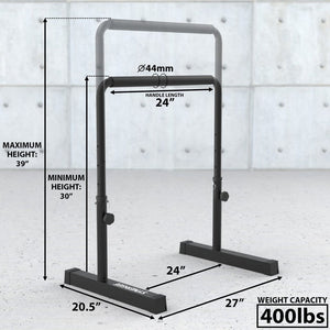 Synergee 400LB Weight Capacity Steel Adjustable Dip Station - Barbell Flex