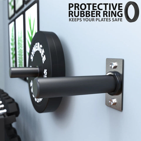 Image of Synergee Steel Weight Plate Wall-Peg Storage Rack - Barbell Flex