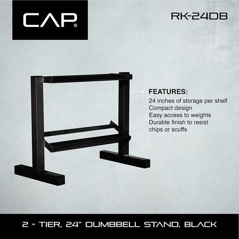 Image of CAP Barbell Black 24" Dumbbell Storage Rack - Barbell Flex