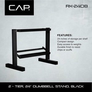 CAP Barbell Black 24" Dumbbell Storage Rack - Barbell Flex