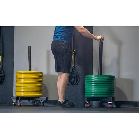Image of Synergee Standard Weight Plate Stacker Rolling Steel Storage Rack - Barbell Flex