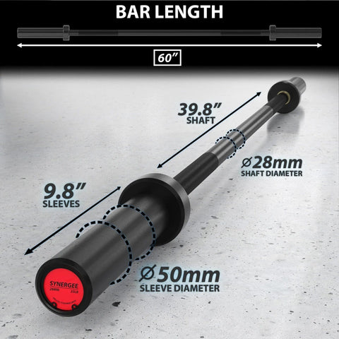 Synergee 25lb 28mm Novice Barbell Bar - Barbell Flex