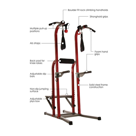 Image of Stamina Red X Fortress Power Tower - Barbell Flex
