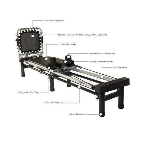 Image of Stamina AeroPilates Three Cords 266 With Rebounder and Stand Reformer - Barbell Flex