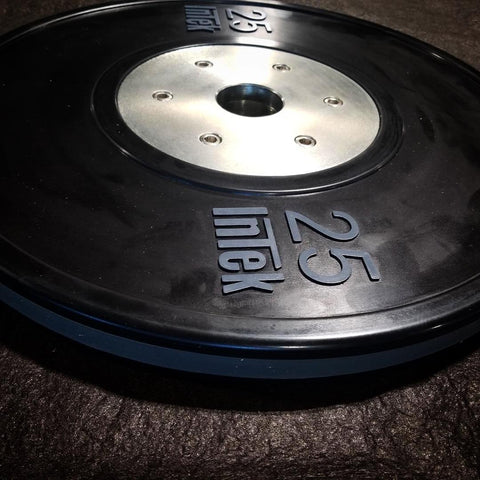 Image of Intek Strength Bravo-Series Rubber Bumper Plate Singles and Sets - Barbell Flex
