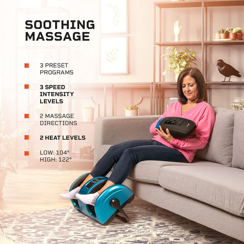 Image of Lifepro RelaxaTilt 3-Speed Adjustable Foot Massager Reflexology Roller - Barbell Flex