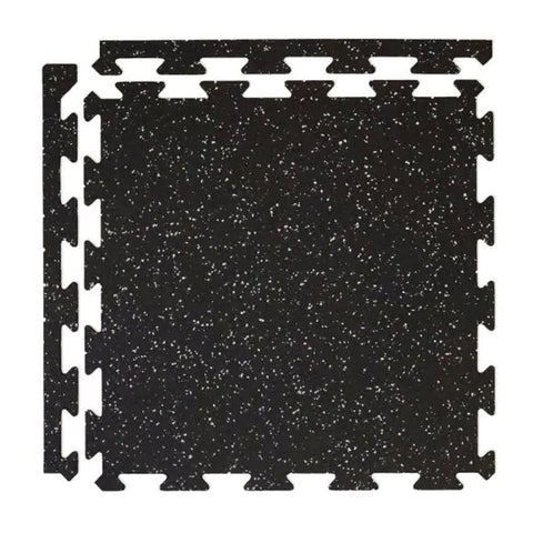 Image of TrafficMaster 25.7 sq. ft. Eco-Lock isometric Black Rubber Gym/Weight Room Flooring Tiles - Barbell Flex